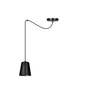 Image of Link Black/Gold Dome Pendant Ceiling Light 1x E27