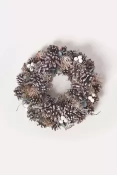 Image of Frosted Pinecone Christmas Wreath