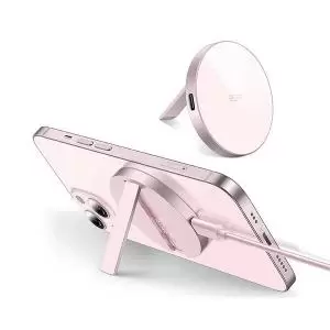 Image of ESR HaloLock Kickstand Wireless Charger MagSafe Compatible Pastel Pink