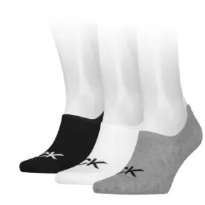 Image of Calvin Klein Foot Logo 3 Pack Socks Mens - Grey