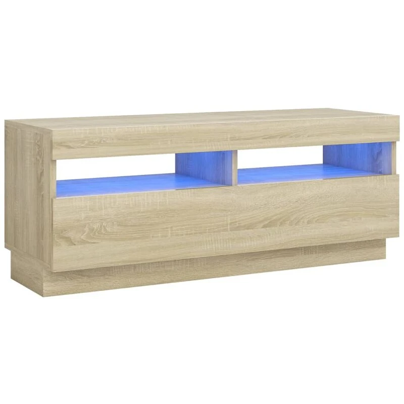 Image of VIDAXL TV Cabinet with LED Lights Sonoma Oak 100x35x40cm Vidaxl 8720286218679