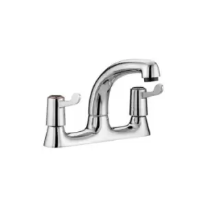 image of Value Lever Chrome Deck Kitchen Sink Mixer Tap with 6" Levers and Ceramic Disc Valves - VAL2-DSM-C-6-CD - Chrome - Bristan