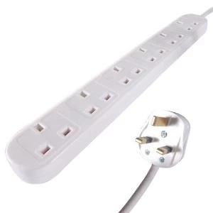 Image of Connekt Gear UK 6-Gang Mains Power Extension Block 2m 27-6020