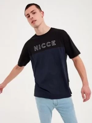 Image of Nicce Maxin T-Shirt, Black/Navy, Size L, Men