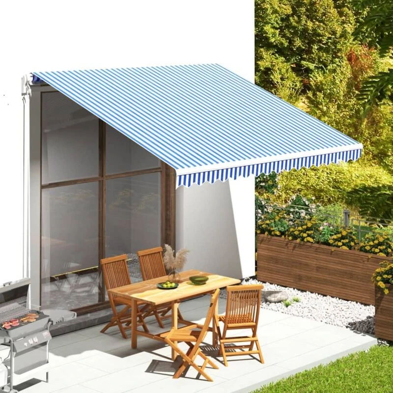 Image of VIDAXL Replacement Fabric for Awning Blue and White 4x3.5 m Vidaxl 8720286150092
