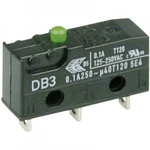 image of Cherry Switches Microswitch DB3C A1AA 250 V AC 0.1 A 1 x OnOn momentary