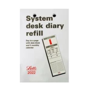 Image of Letts System Desk Calendar Refill 2022 22-TSDR