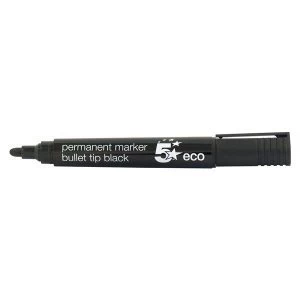 image of 5 Star Eco Permanent Marker Bullet Tip 2 5mm Line Black Pack of 10