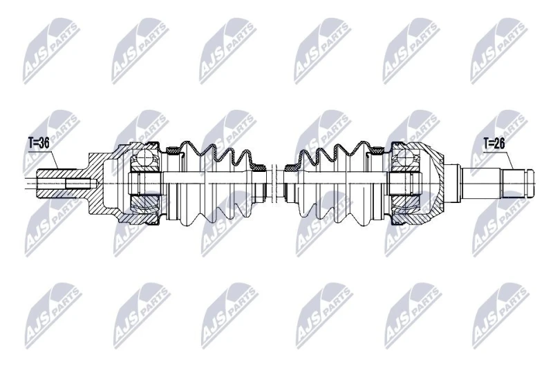 Image of NTY NPW-VV-157 Drive shaft Automatic Transmission, Rear Axle Right Drive Shaft (13)