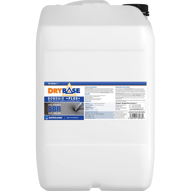 Image of Drybase Bondaid Plus Sbr Latex (25 Litre) - Bonding Agent & Admixture For Sand/cement Renders. Water-Resistant & Flexible.
