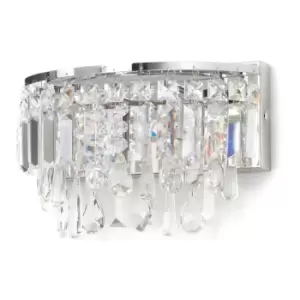 image of Spa Pro Bresna Wall Light Crystal Glass and Chrome