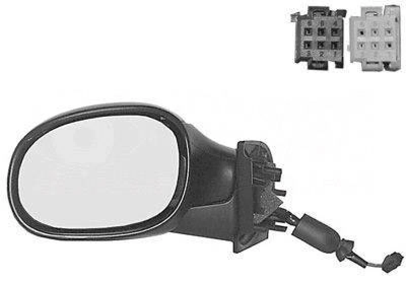 Image of VAN WEZEL 0925817 Wing mirror * HAGUS * Left, Heatable, partially primed Outside Mirror (50)