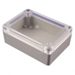 image of Hammond RP1085C Watertight ABS Enclosure 105 x 75 x 40 Clear Lid Grey