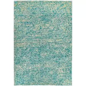 Image of Asiatic Carpets Elona Mosaic Cowhide Hand Sewn Rug Aqua - 200 x 290cm