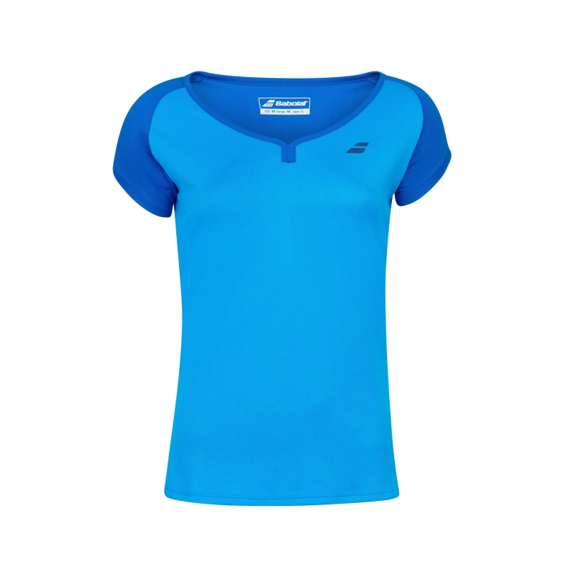 Image of Babolat Poly Cap Sleeve T Shirt Womens - Blue Blue 8