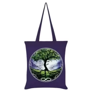 image of Grindstore Spiritual Tree Of Life Tote Bag (One Size) (Purple/Green)