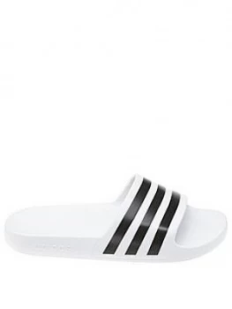 image of adidas Adilette Aqua Sliders - White/Black, Size 7, Men