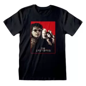 image of The Lost Boys Unisex Adult Poster T-Shirt (L) (Black)