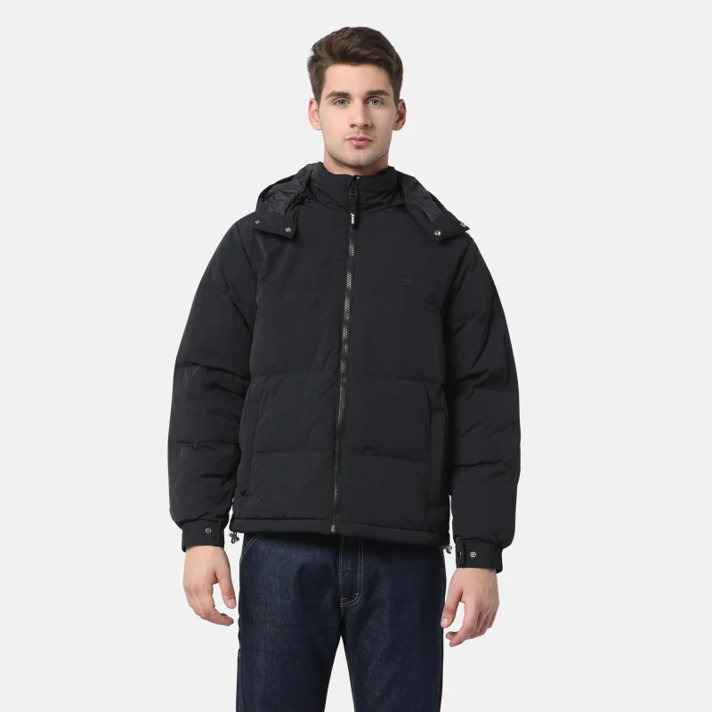 Image of Levis Mens Rockridge Jet Insulated Short Puffer Jacket Jet Black male L