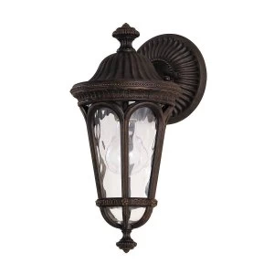 Image of 1 Light Outdoor Small Wall Lantern Light Walnut IP44, E27