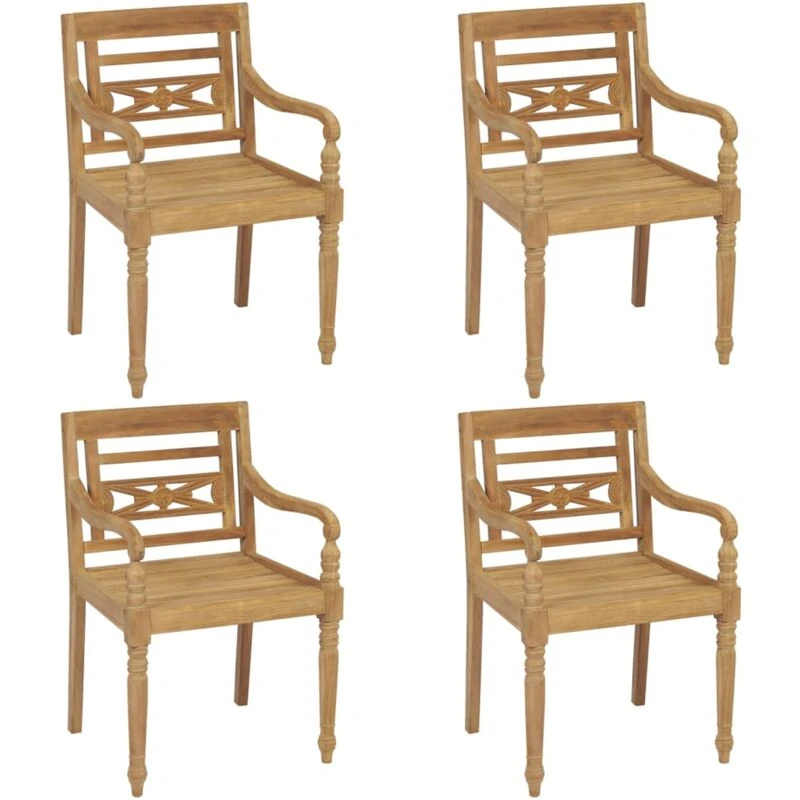 Image of VIDAXL Batavia Chairs 4 pcs Solid Teak Wood Vidaxl 8720286450611