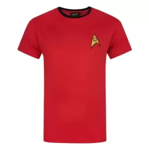 image of Star Trek Mens Security And Operations Uniform T-Shirt (M) (Red)