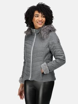 image of Regatta Winslow Quilted Jacket - Grey, Light Grey Marl, Size 20, Women