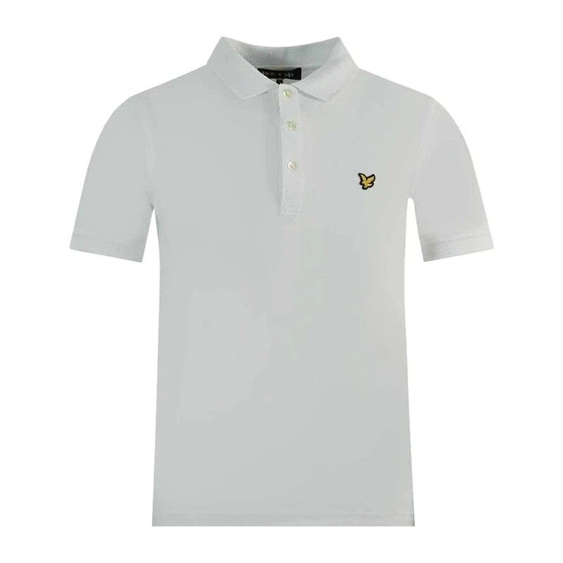 Image of Lyle & Scott Lyle & Scott Men Plain Logo Polo Shirt in White Size: 2X-Large White 2X-Large Male 5063884409845
