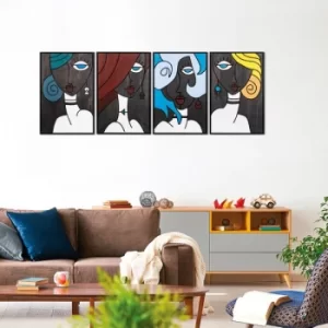 Image of Our Girls 4 Multicolor Decorative Wooden Wall Accessory
