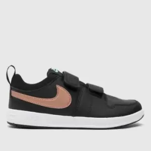 Image of Nike Black & Pink Pico 5 Girls Junior Trainers
