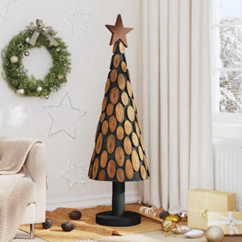 Image of vidaXL Christmas Tree with Stand Brown 150cm Solid teak wood, Brown 42017946