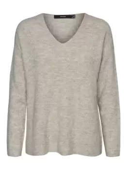 VERO MODA V-neck Knitted Pullover Women White