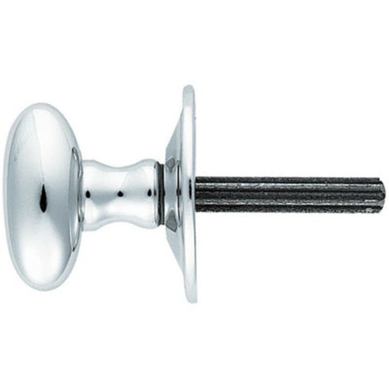 Image of Loops Oval Rack Bolt Thumbturn Lock Steel Spline Spindle 36mm Rose Polished Chrome Metallics unisex