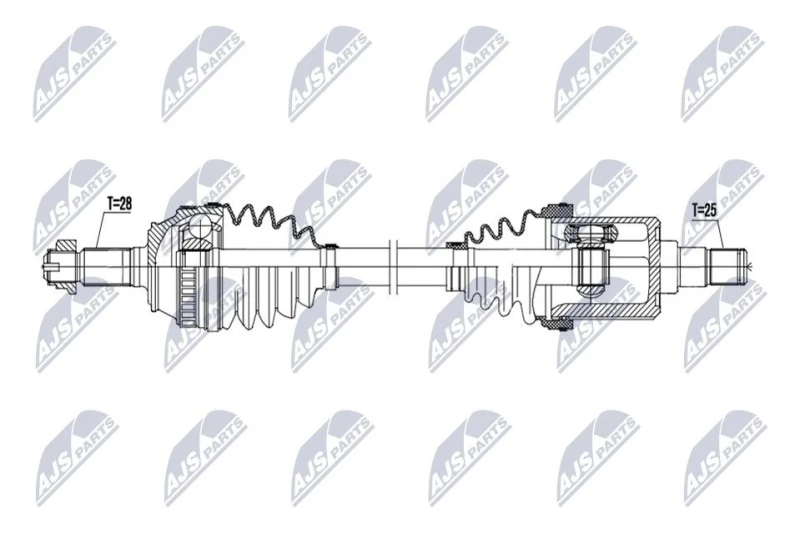 Image of NTY NPW-LR-039 Drive shaft Automatic Transmission, Front Axle Left Drive Shaft (13)