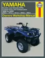 Image of yamaha kodiak and grizzly atvs haynes repair manual
