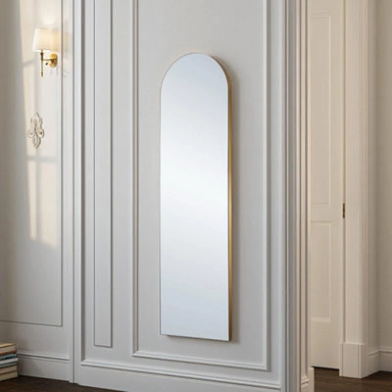 Image of Yearn Mirrors Yearn Mirrors Minimal Arch Gold Tall Full Length Mirror Gold One Size Unisex 0756406341642
