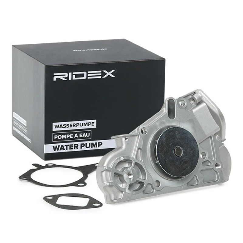 Image of RIDEX 1260W0121 Water pump Cast Aluminium, without belt pulley, with flange, with gaskets/seals Cast Aluminium Water Pump (1260)