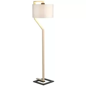 Image of Elstead Axios - Floor Lamp with Cylindrical Ivory Shade