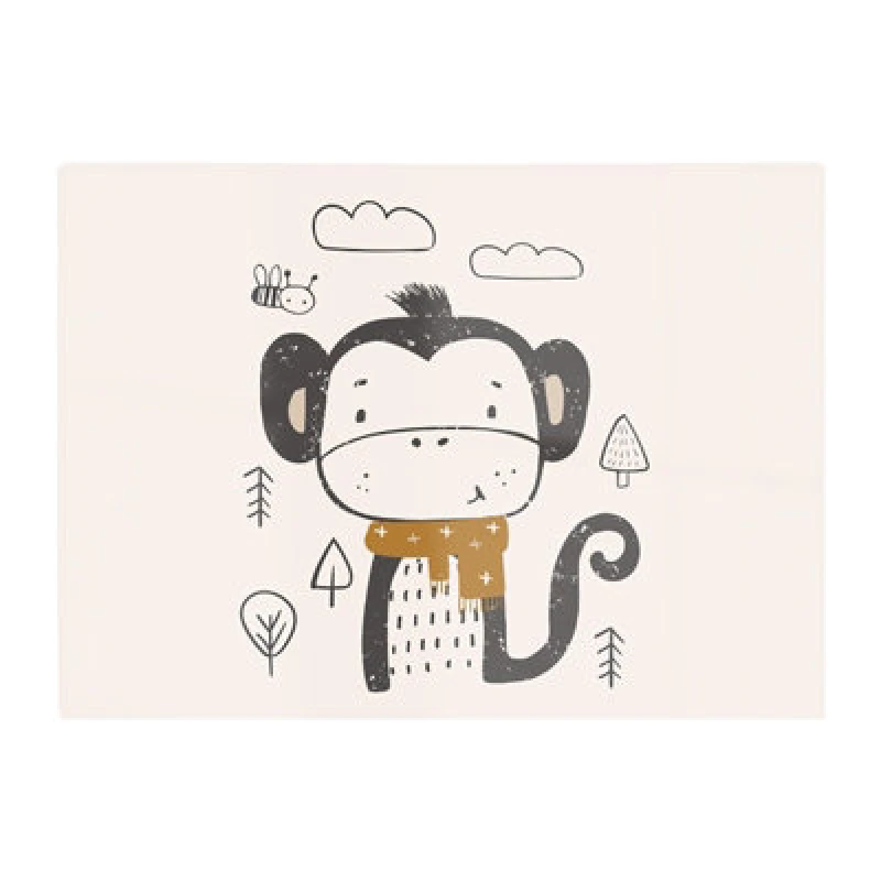 Image of Warren Reed Designer Single Monkey Forest Glass Chopping Board