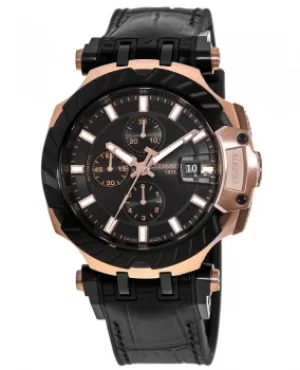 image of Tissot T-Race Chronograph Black Dial Black Rubber Strap Mens Watch T115.427.37.051.01 T115.427.37.051.01