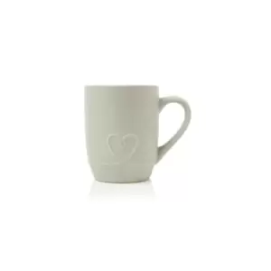 image of Sabichi 4 Piece Heart Embossed Stoneware Mug Set - Grey