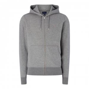 image of Gant Zip Through Hoodie - Grey 092