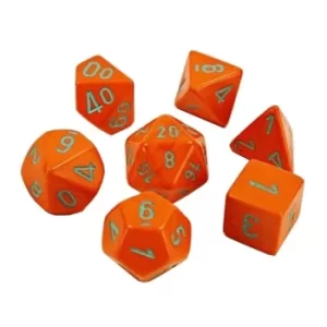 Image of Poly 7 Set: Heavy Lab Dice Wave 4 (Orange/Turquoise)