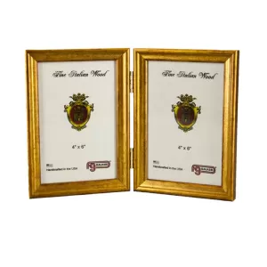 Image of Frida Gold Effect Double Aperture Fold Out Frame 4" x 6"