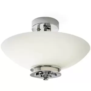 image of Elstead Hendrik - 3 Light Semi Flush Bathroom Ceiling Light Polished Chrome IP44, G9