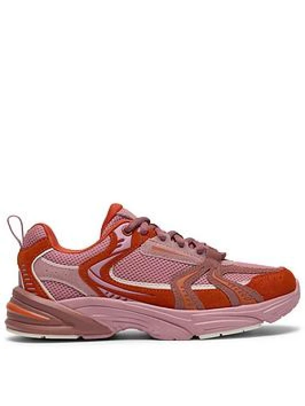 Image of Clarks Crafton Vibe Older Pink Combination Trainers, Lace Up Size: 3-Wide Fit Pink Unisex 3-Wide Fit