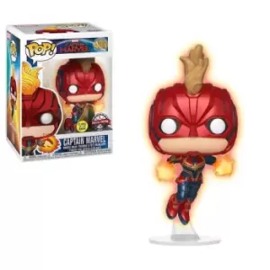 image of Marvel Captain Marvel Masked GITD EXC Pop! Vinyl Figure