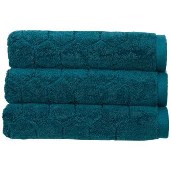 image of Christy Honeycomb Bath Towel - Set of 2 - Peacock