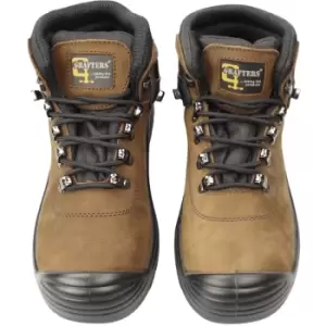 Image of Grafters Mens Super Wide EEEE Fitting Safety Boots (8 UK) (Dark Brown) - Dark Brown