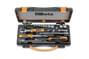 Image of Beta Tools 900MB/C19 19pc 1/4" Sq Drive Bi-Hex Socket & Accessory Set 009000977